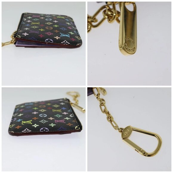 LOUIS VUITTON Multicolor Pochette ClesNM Coin Purse Black M60279 LV Auth 142349 - Picture 16 of 16